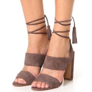 Madewell Octavia Tassel Heel Sandals - Sz 7.5, Wild Boar/Brown/Taupe